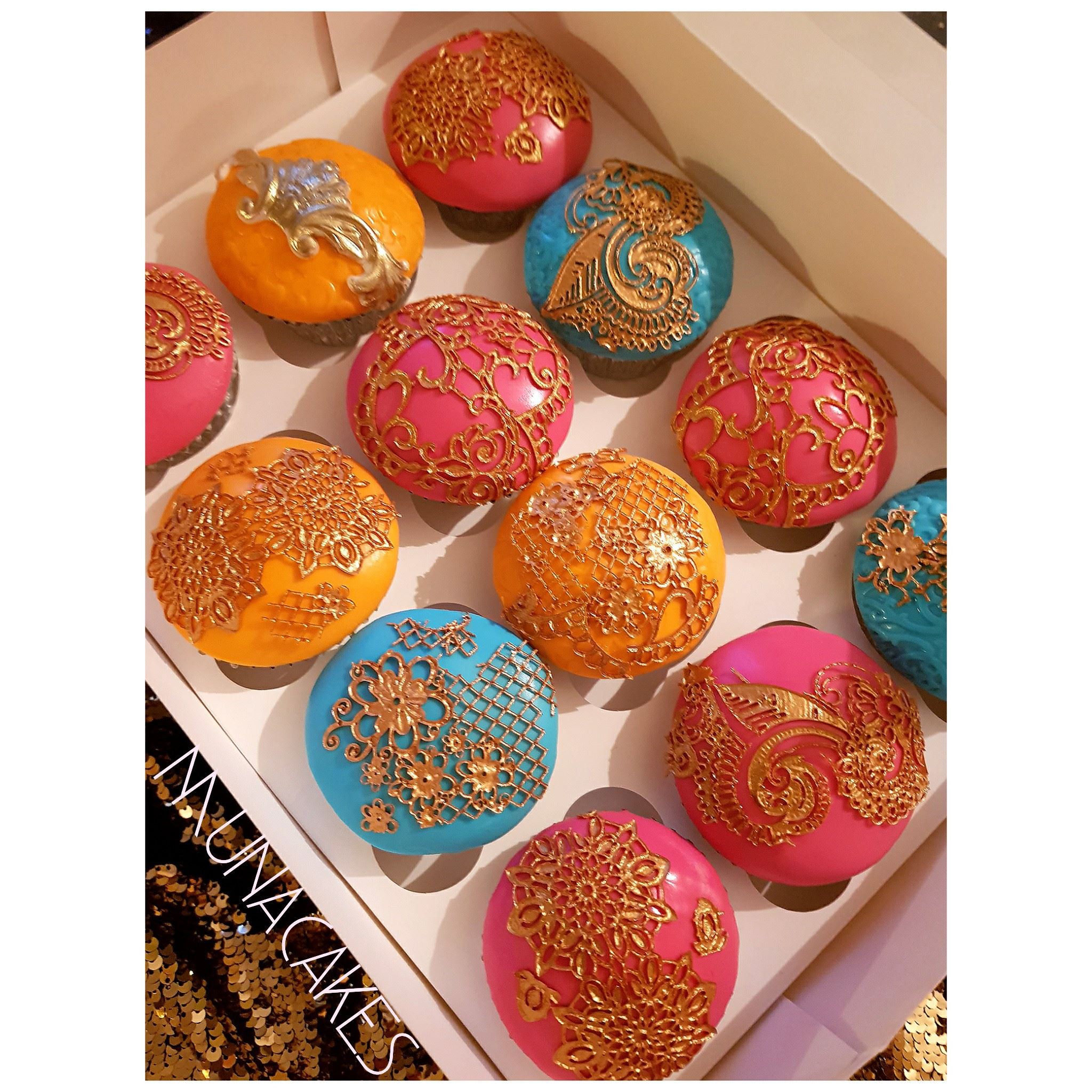 Mendhi/Henna party cupcakes