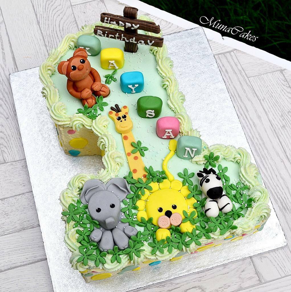 Safari Animal Single Tier cake | Safari birthday cakes, Tiered cakes  birthday, Animal birthday cakes