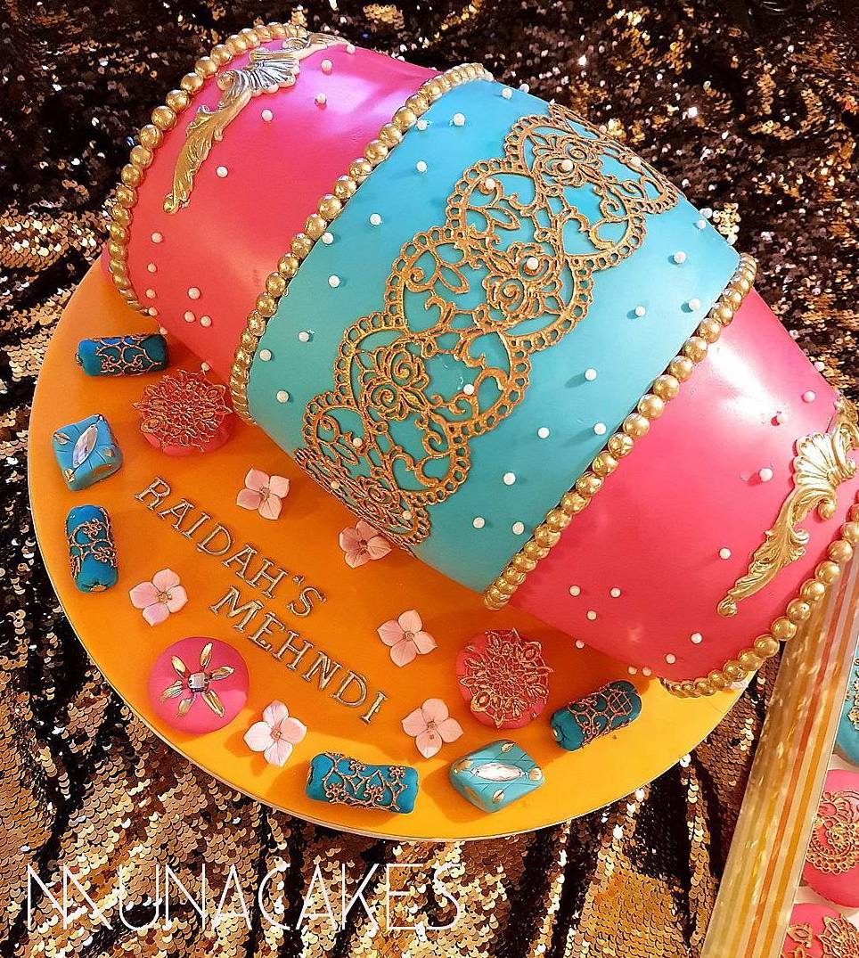 Traditional Mehendi (Heena) Cake – Shelly Arora Designer Cakes
